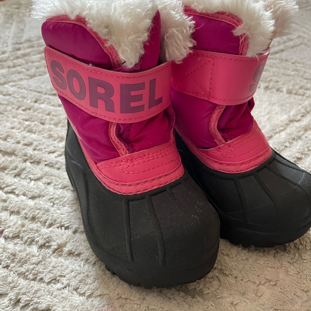 Sorel Pink and Black Winter Boots
